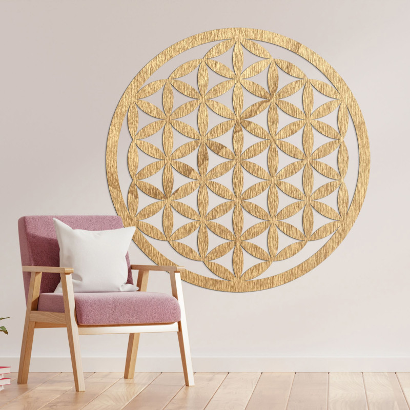 Decor de perete din lemn mandala floare de viață - VITAE