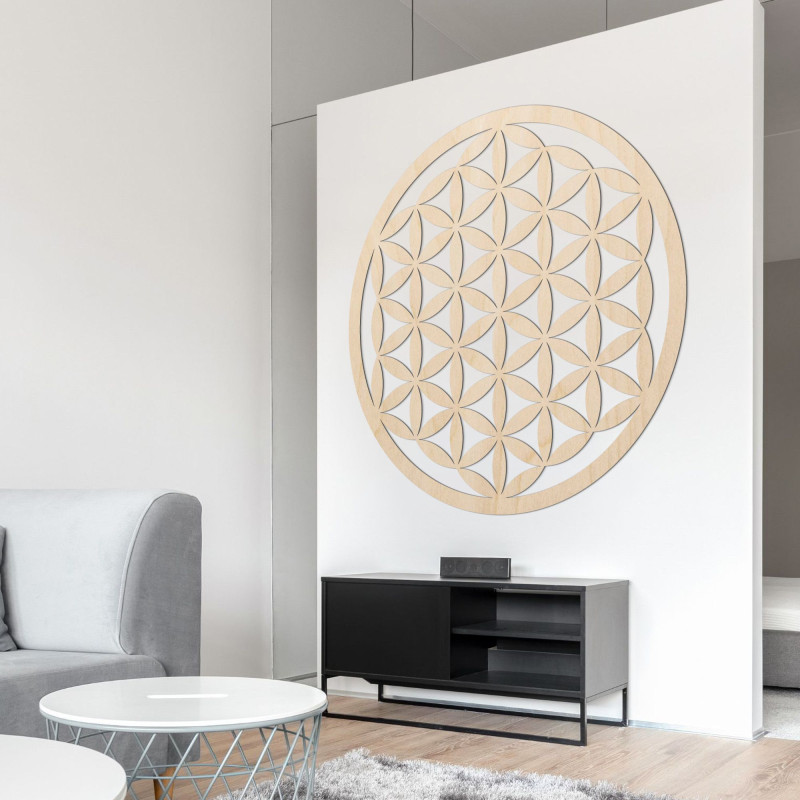 Decor de perete din lemn mandala floare de viață - VITAE