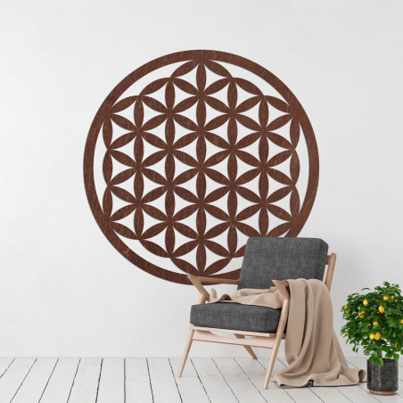 Decor de perete din lemn mandala floare de viață - VITAE