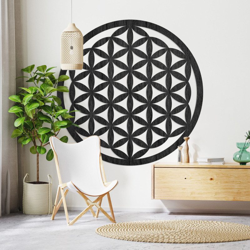Decor de perete din lemn mandala floare de viață - VITAE