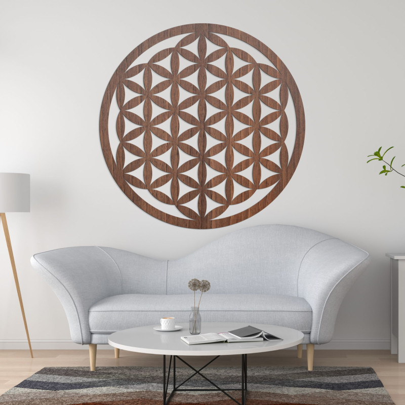Mandala elegantă din lemn sculptat pentru perete - FLORUM