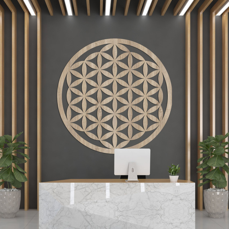 Mandala elegantă din lemn sculptat pentru perete - FLORUM