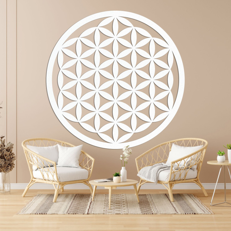 Mandala elegantă din lemn sculptat pentru perete - FLORUM