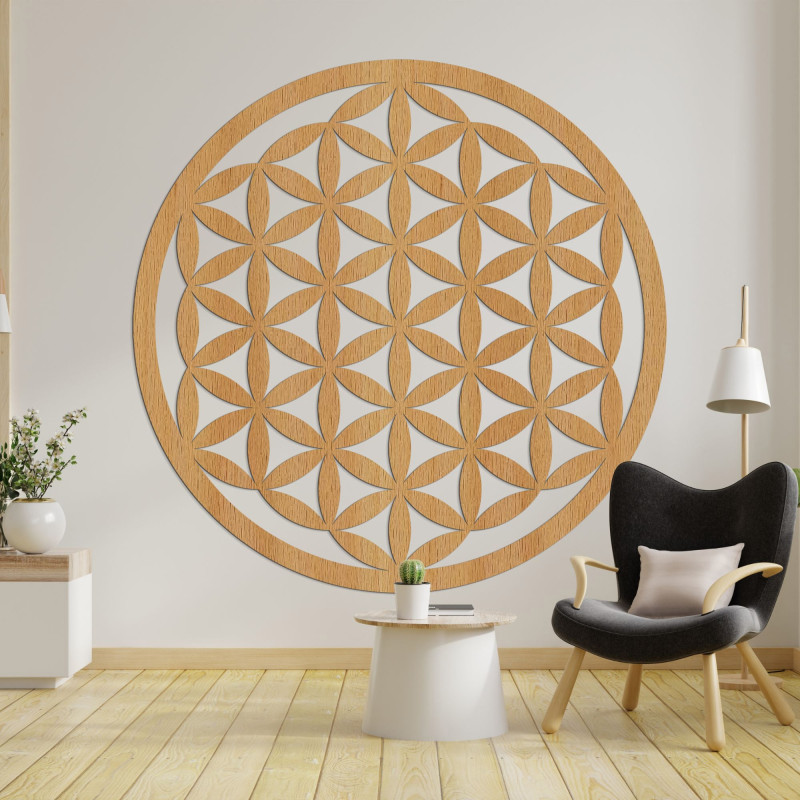 Mandala elegantă din lemn sculptat pentru perete - FLORUM