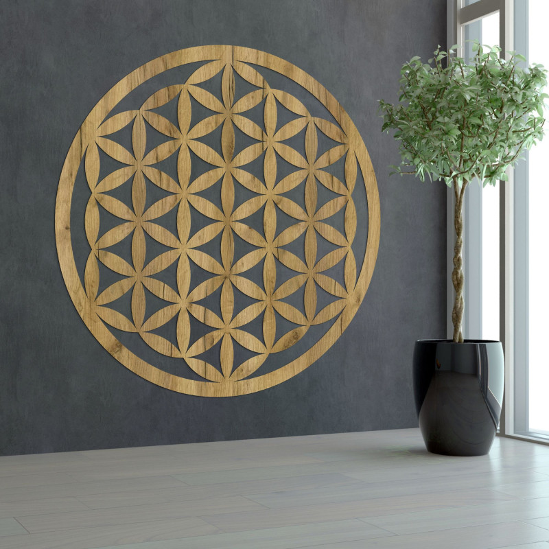 Mandala elegantă din lemn sculptat pentru perete - FLORUM