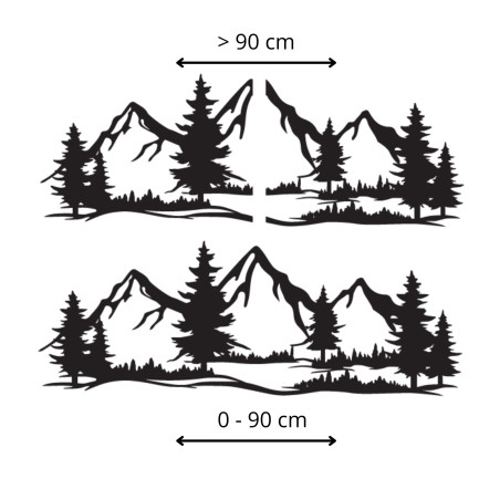 Decor de perete din lemn cu munți masivi și pădure - MAGNA