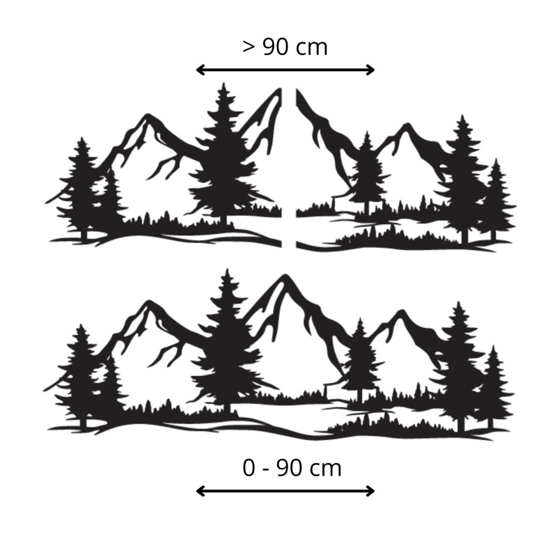 O pictură murală din lemn cu motiv de munți și păduri va aduce atmosfera naturii sălbatice în casa ta.