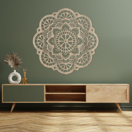 Perete decor din lemn mandala lumina vietii - LUMEN