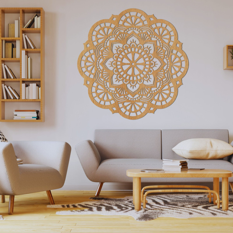 Perete decor din lemn mandala lumina vietii - LUMEN