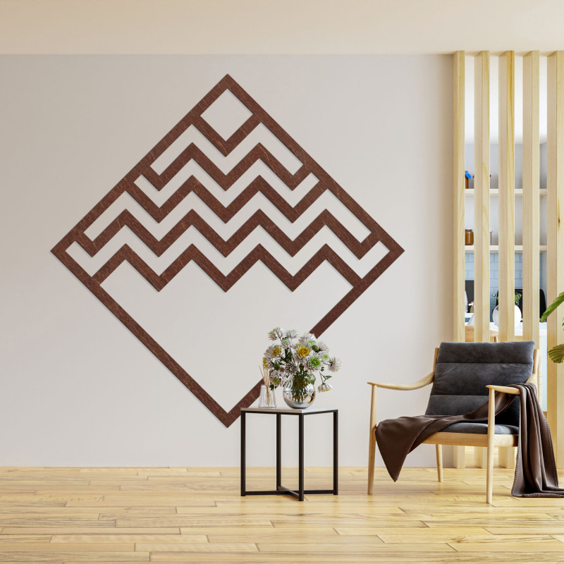 Decor geometric pătrat din lemn - FORNET
