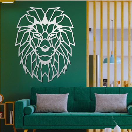 Decorațiuni de perete din lemn silueta geometrică a unui leu - LEONIS