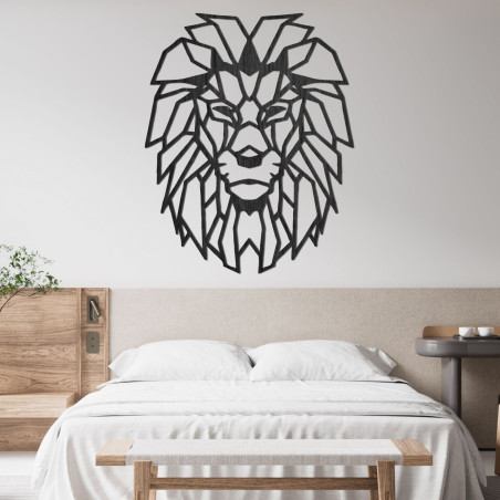Decor geometric de perete din lemn cu siluetă de leu - LEONIS Decor geometric de perete din lemn cu siluetă de leu - LEONIS