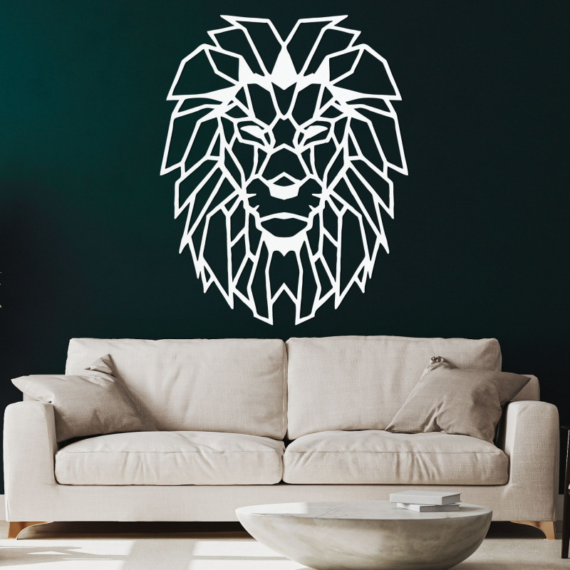 Decorațiuni de perete geometrice din lemn cu cap de leu - LEONART