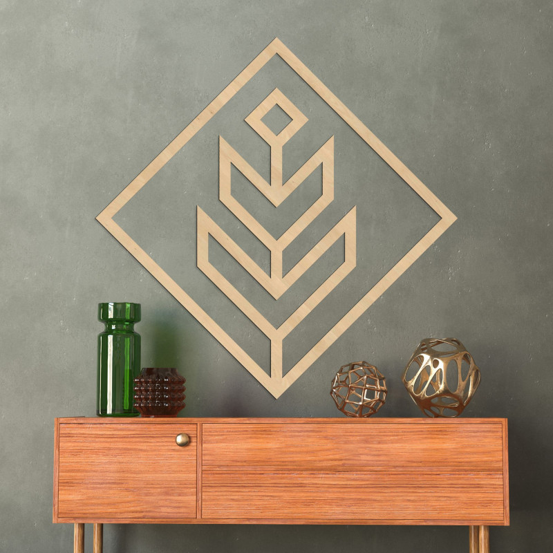 Decor de perete geometric pătrat - SKAUKA