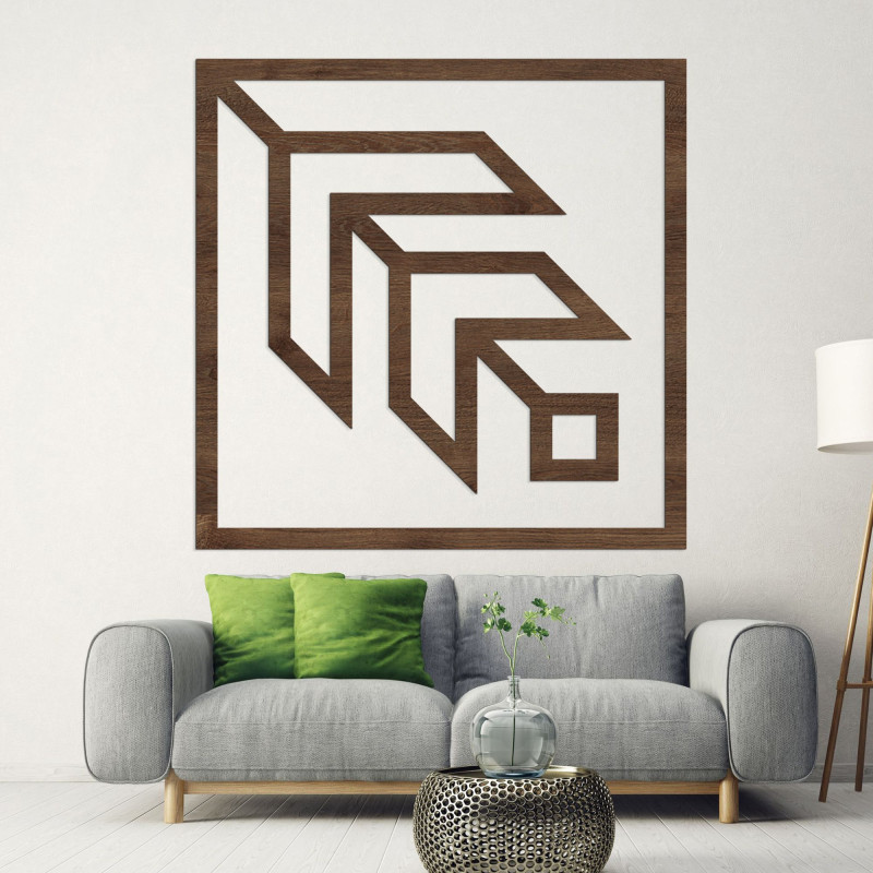 Decor de perete geometric pătrat - SKAUKA