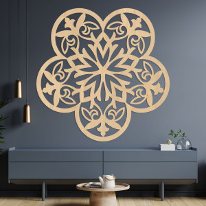 Decor de perete din lemn mandala floare misterioasă - AURELIA 2