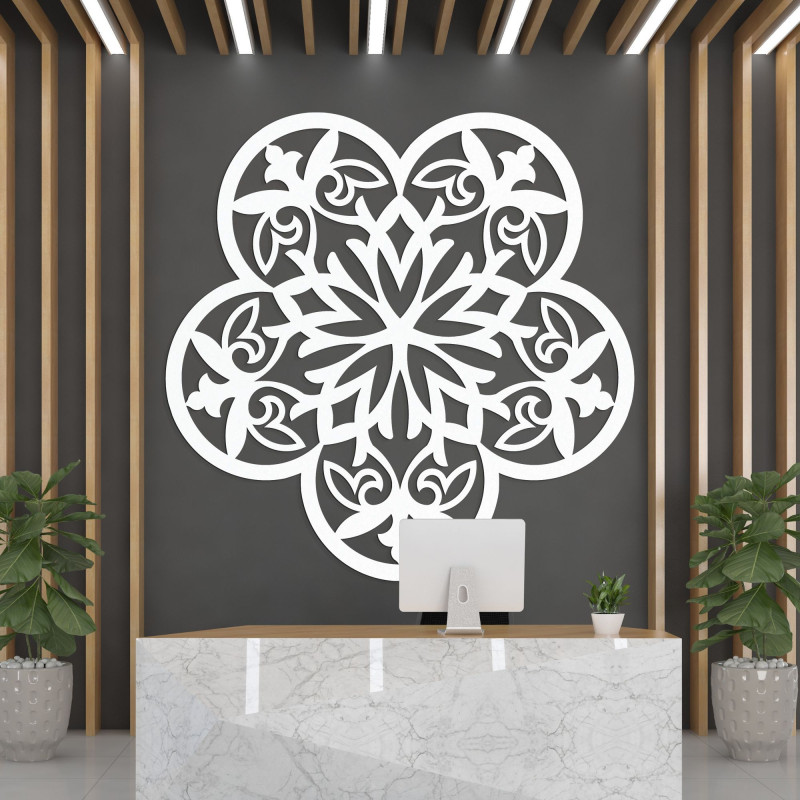 Decor de perete din lemn mandala floare misterioasă - AURELIA