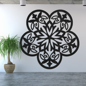 Decor de perete din lemn mandala floare misterioasă - AURELIA