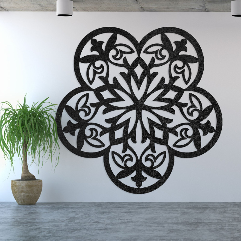 Decor de perete din lemn mandala floare misterioasă - AURELIA