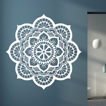 Decor de perete din lemn cu simbolism mandala floare de lotus - MYSTICA