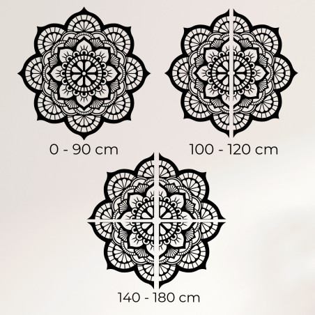 Decor de perete din lemn cu simbolism mandala floare de lotus - MYSTICA