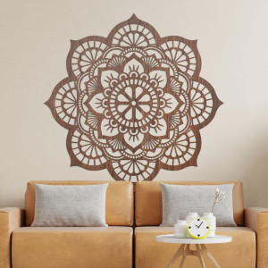 Decor de perete din lemn mandala motiv floare lotus - LOTOIS 2