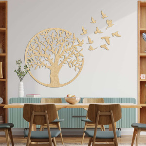 Imagine din lemn de copac de viață pasăre zburătoare 2