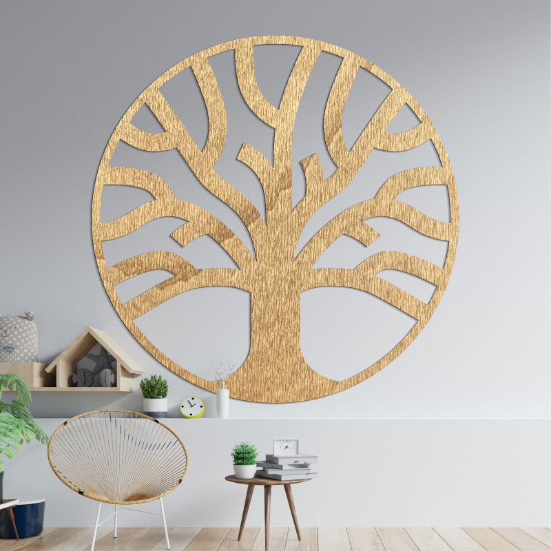 Decor elegant de perete din lemn copac de viață - SILVA