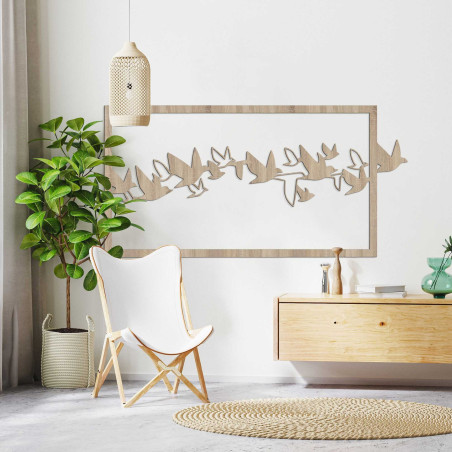 Tablou de perete din lemn păsări - RODDO