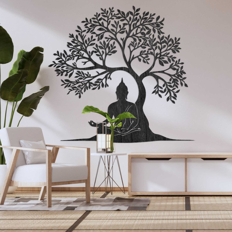 Decor din lemn Buddha și copacul vieții - MEARNE