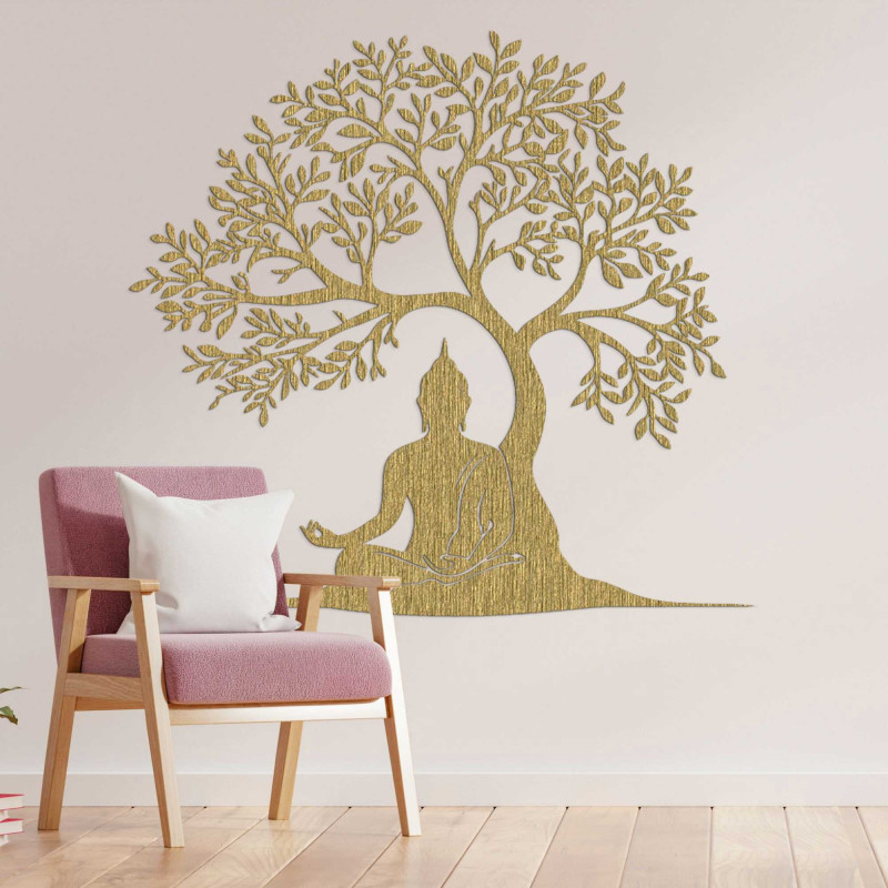Decor din lemn Buddha și copacul vieții - MEARNE