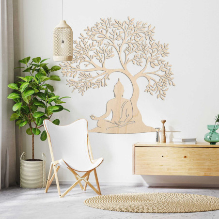 Decor din lemn Buddha și copacul vieții - MEARNE