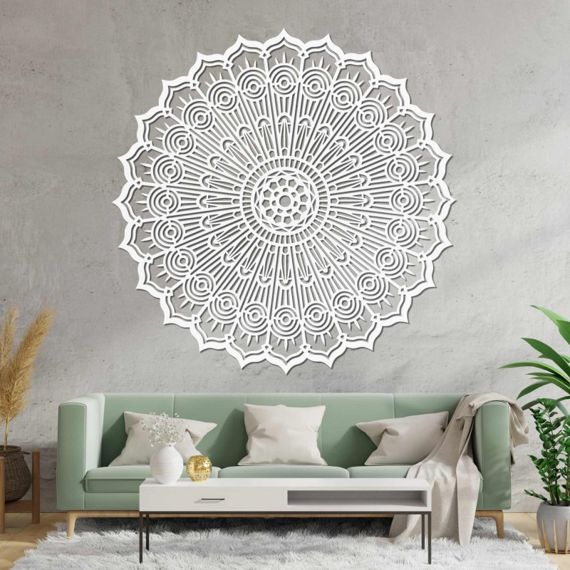 Mandala din lemn pe perete