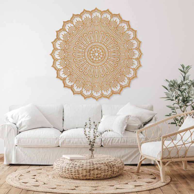 Mandala din lemn pe perete