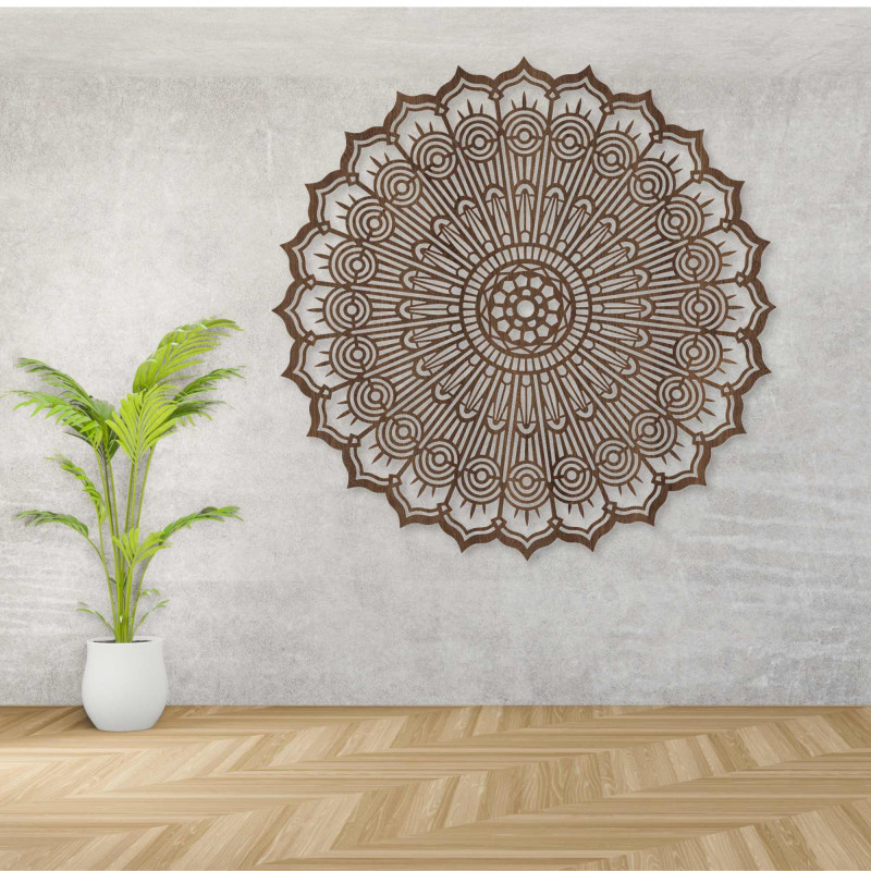 Mandala din lemn pe perete