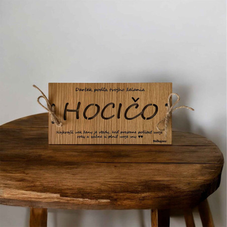 Plic de bani din lemn - ORICE 20 x 10 cm