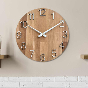 Ceas de perete elegant din stejar masiv - minimalism cu...