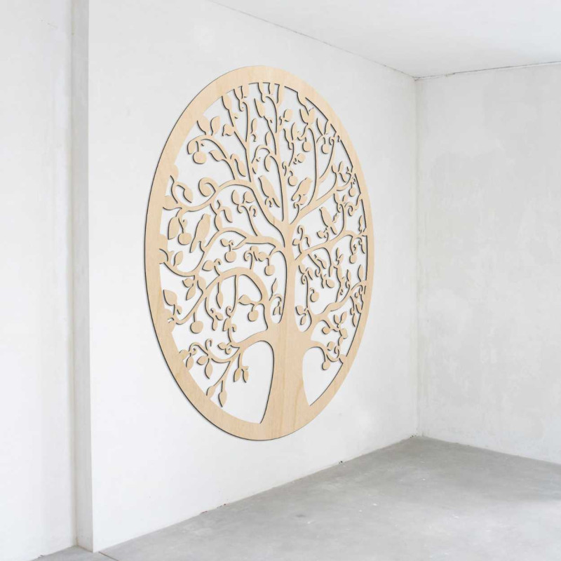 Copac circular din lemn al vieții pe perete -...