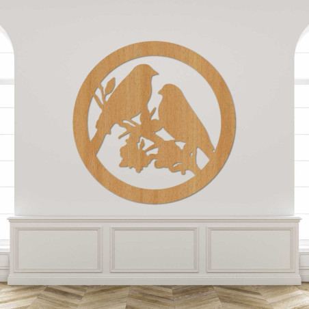 Tablou de perete din lemn păsări pe ramuri - AVIAN