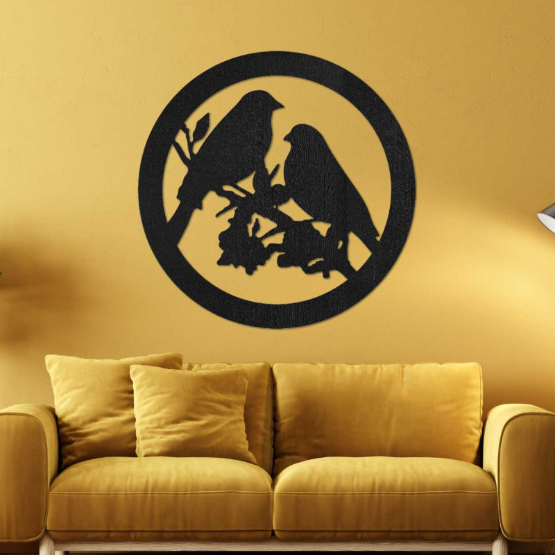 Tablou de perete din lemn păsări pe ramuri - AVIAN