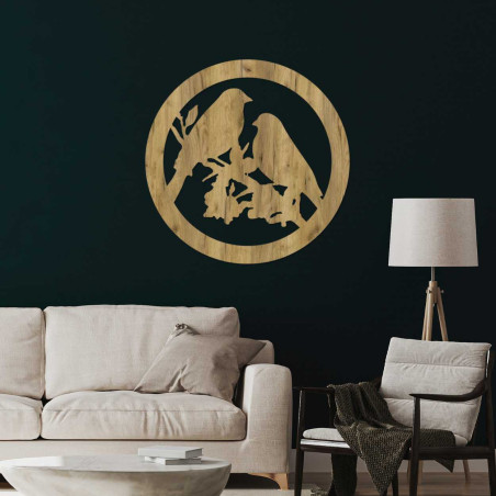 Tablou de perete din lemn păsări pe ramuri - AVIAN