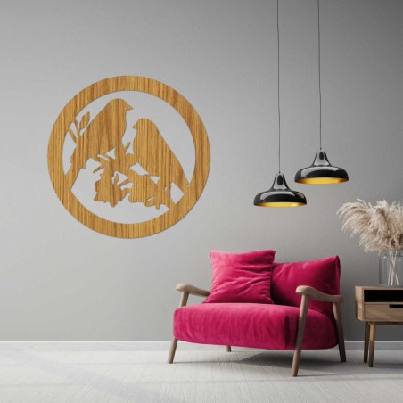 Tablou de perete din lemn păsări pe ramuri - AVIAN