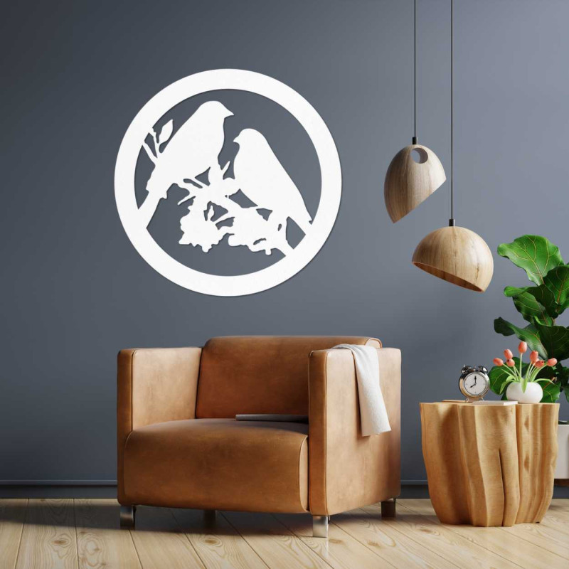 Tablou de perete din lemn păsări pe ramuri - AVIAN