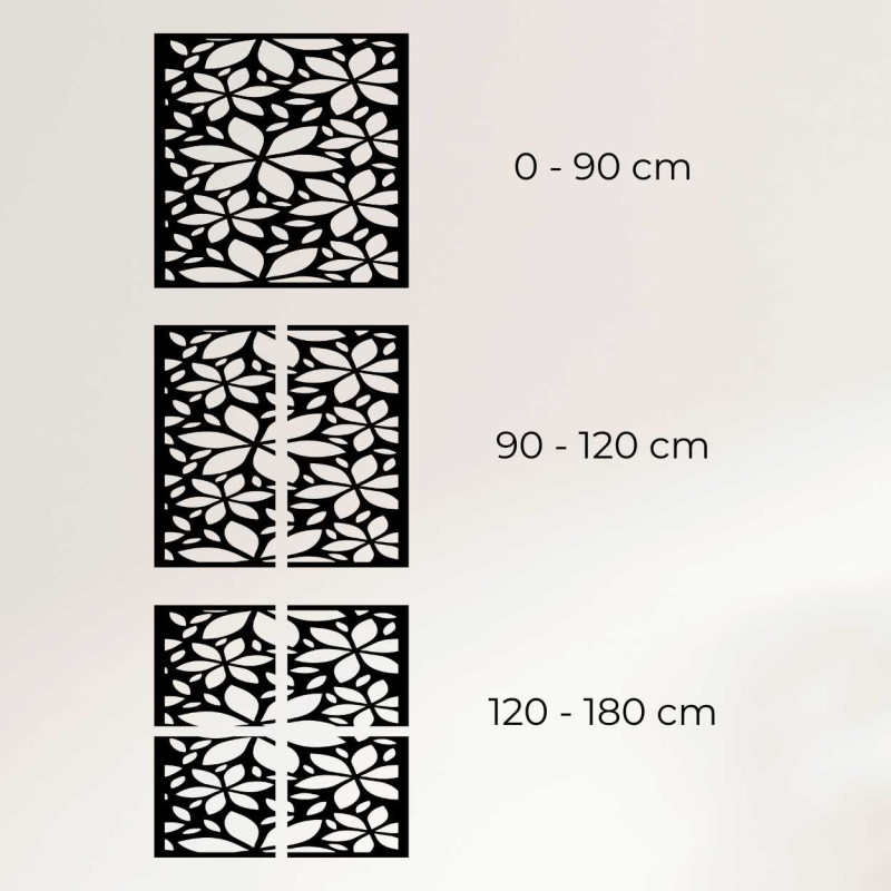 Tablou pătrat cu flori din lemn - BOTANICA