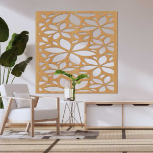 Tablou pătrat cu flori din lemn - BOTANICA 2