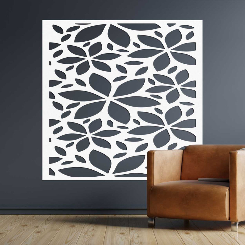 Tablou pătrat cu flori din lemn - BOTANICA