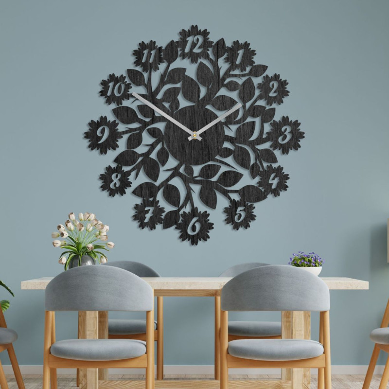 Ceas original cu cifre, flori