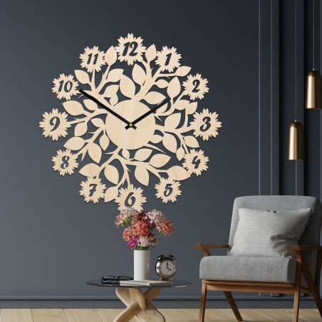 ceas elegant cu cifre, flori ceas elegant cu cifre, flori