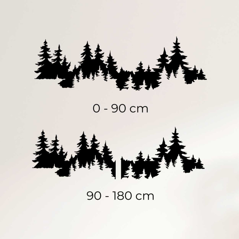 Interior cu decor din lemn care înfățișează o pădure densă.