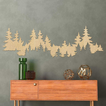 Siluetă detaliată a unui perete, realizată din lemn ușor.